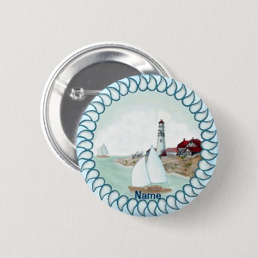 Rocky Lighthouse Ronde Button 5,7 Cm (Voorkant /achterkant)