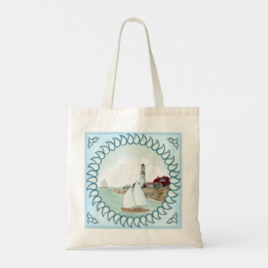 Rocky Lighthouse Tote Bag (Achterkant)