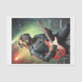 Rocky Mastiff hond spelen elektrische gitaar - Tissuepapier (Voorkant)