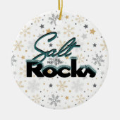 Rocky met kerstboomversiering keramisch ornament (Voorkant)