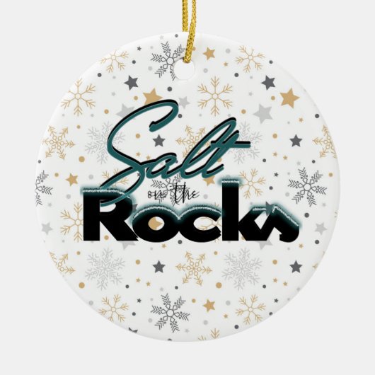 Rocky met kerstboomversiering keramisch ornament (Voorkant)