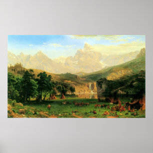 Rocky Montains in Lander's Peak door Bierstadt Poster