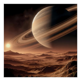 Rocky Moon van een Ringged Giant Perfect Poster
