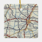 Rocky Mount NC Map Keramisch Ornament (Voorkant)