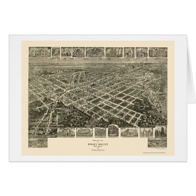 Rocky Mount, NC Panoramic Map - 1907 (Voorkant Horizontaal)