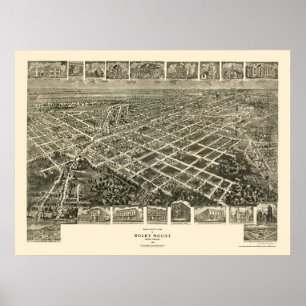 Rocky Mount, NC Panoramic Map - 1907 Poster