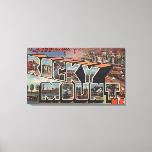 Rocky Mount, North Carolina - Large Letter Scene Canvas Afdruk (Voorkant)