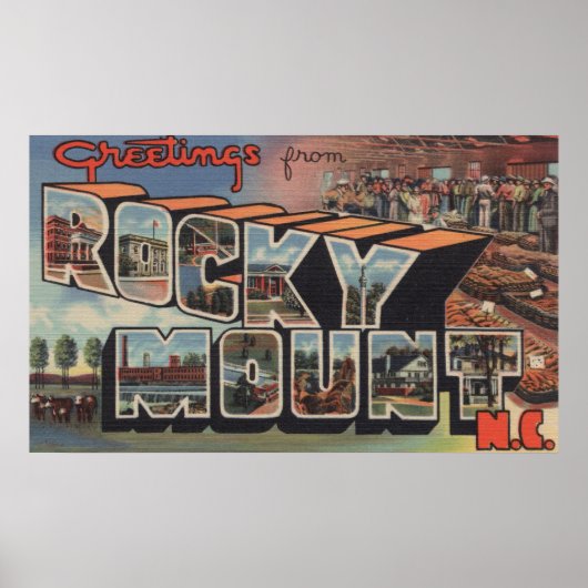 Rocky Mount, North Carolina - Large Letter Scene Poster (Voorkant)
