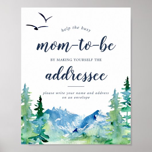 Rocky Mountain-adres Baby shower Envelope-teken Poster (Voorkant)
