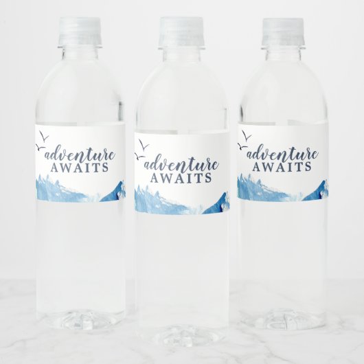 Rocky Mountain Adventure Await Waterfles Etiket (Flessen)