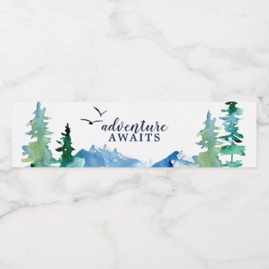 Rocky Mountain Adventure Await Waterfles Etiket (Enkel label)