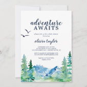 Rocky Mountain Adventure wacht op Baby shower Kaart (Voorkant)