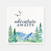Rocky Mountain Adventure wacht op Baby shower Servet (Voorkant)