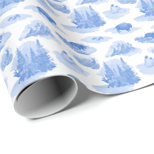 Rocky Mountain Animal Toile Cadeaupapier (Rol Hoek)