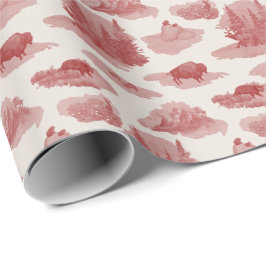 Rocky Mountain Animal Toile (Rood op...) Cadeaupapier