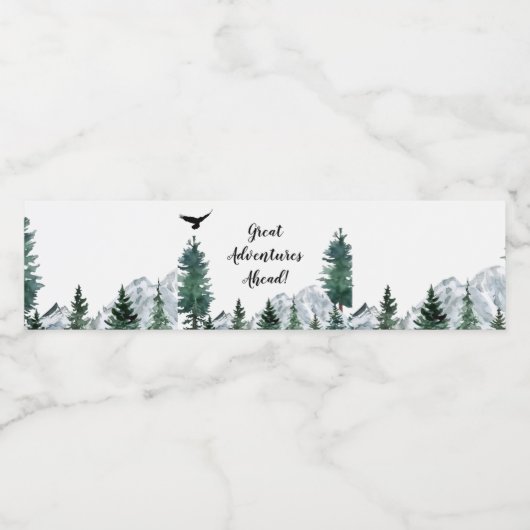 Rocky Mountain Avonturen Waterfles Label Waterfles Etiket (Enkel label)