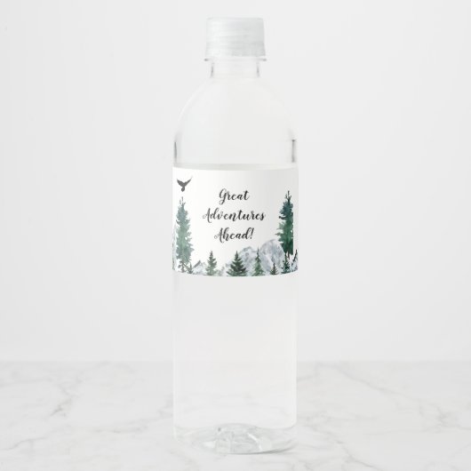 Rocky Mountain Avonturen Waterfles Label Waterfles Etiket (Voorkant)