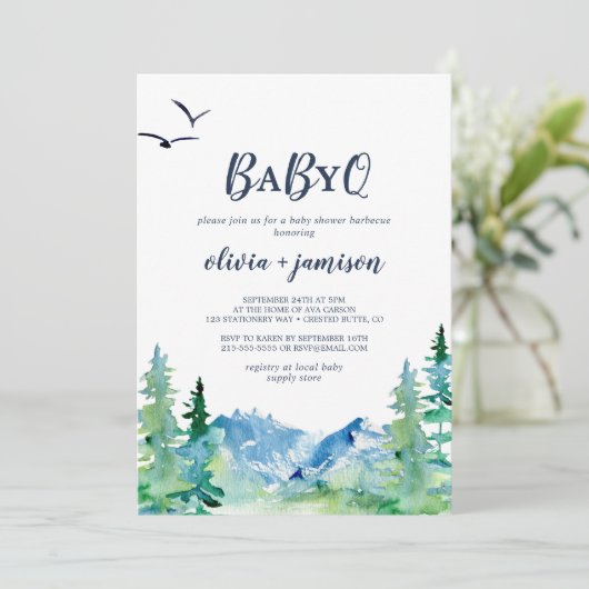 Rocky Mountain Baby Q Baby shower Kaart (Staand voorkant)