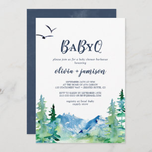 Rocky Mountain Baby Q Baby shower Kaart