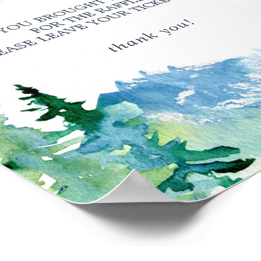 Rocky Mountain Baby shower Diaper Raffle Sign Poster