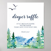 Rocky Mountain Baby shower Diaper Raffle Sign Poster
