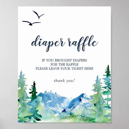 Rocky Mountain Baby shower Diaper Raffle Sign Poster (Voorkant)