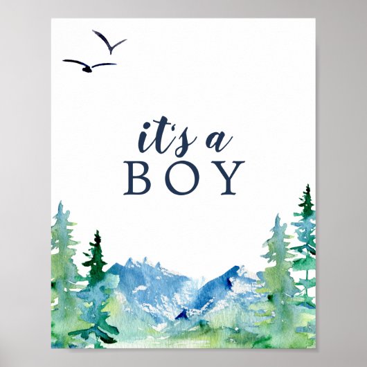 Rocky Mountain Baby shower Het is een Jongen Teken Poster (Voorkant)