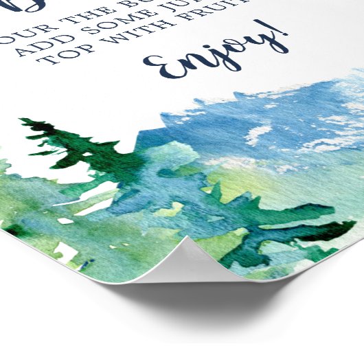 Rocky Mountain Baby shower Mam-osa Bar Sign Poster (Hoek)