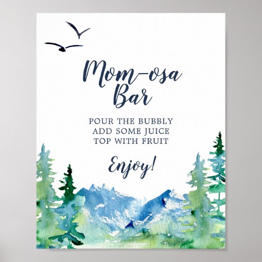 Rocky Mountain Baby shower Mam-osa Bar Sign Poster (Voorkant)