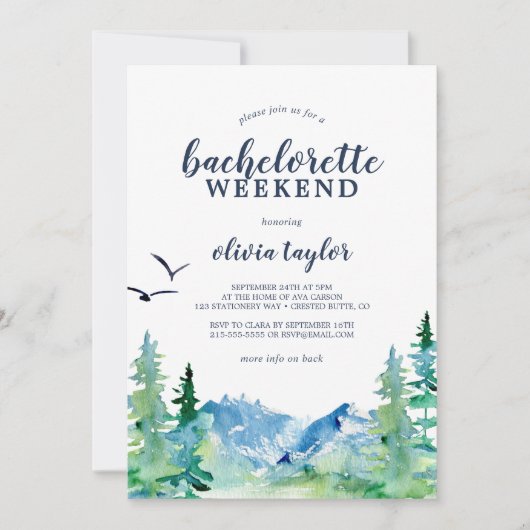 Rocky Mountain Bachelorette Weekend met details Kaart (Voorkant)