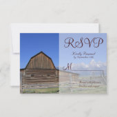 Rocky Mountain Barn Country Weddenschap RSVP-kaart RSVP Kaartje (Voorkant)