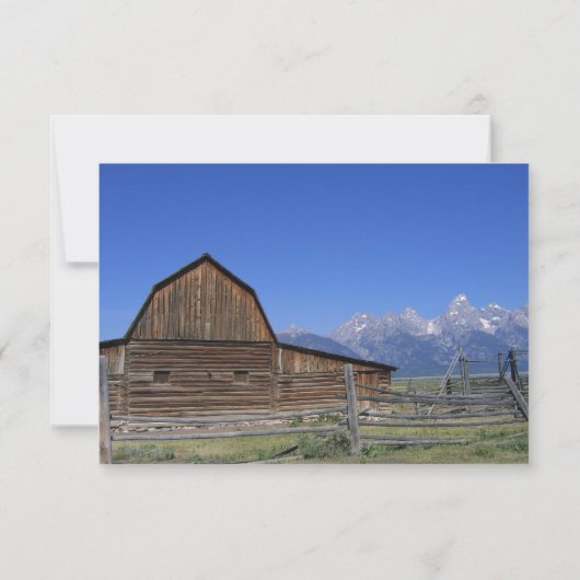 Rocky Mountain Barn Country Weddenschap RSVP-kaart RSVP Kaartje (Achterkant)