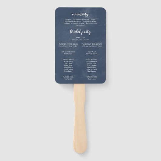 Rocky Mountain Bestemming Trouwprogramma Fan Handwaaier (Achterkant)