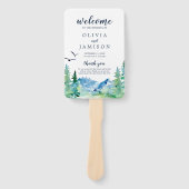 Rocky Mountain Bestemming Trouwprogramma Fan Handwaaier (Voorkant)