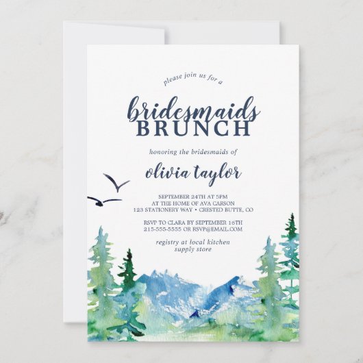 Rocky Mountain Bridesmaids Brunch Kaart (Voorkant)