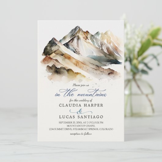 Rocky Mountain bruiloft Kaart (Staand voorkant)