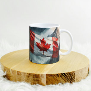 Rocky Mountain Canadian Flag in Waterverf Koffiemok