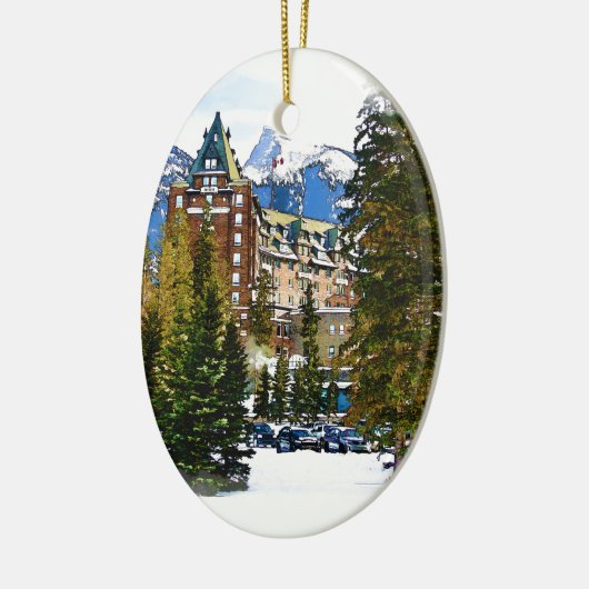 Rocky Mountain Castle - Banff Canada Keramisch Ornament (Links)