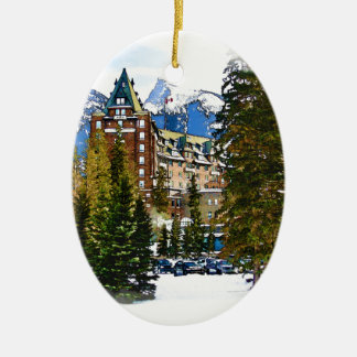 Rocky Mountain Castle - Banff Canada Keramisch Ornament