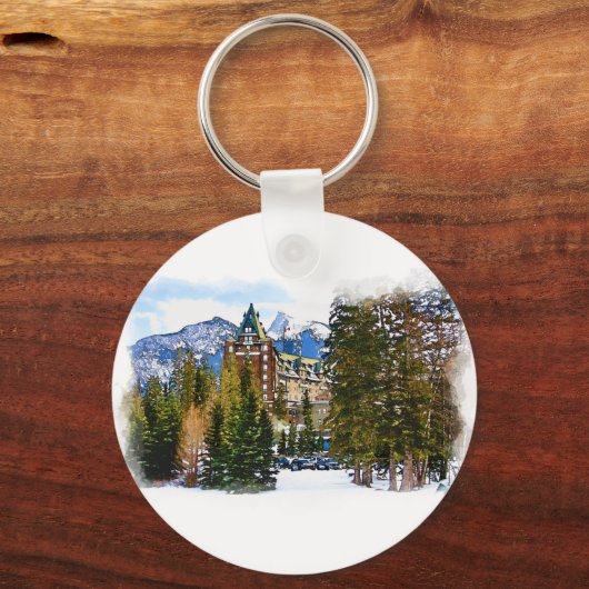 Rocky Mountain Castle - Banff Canada Sleutelhanger (Voorkant)