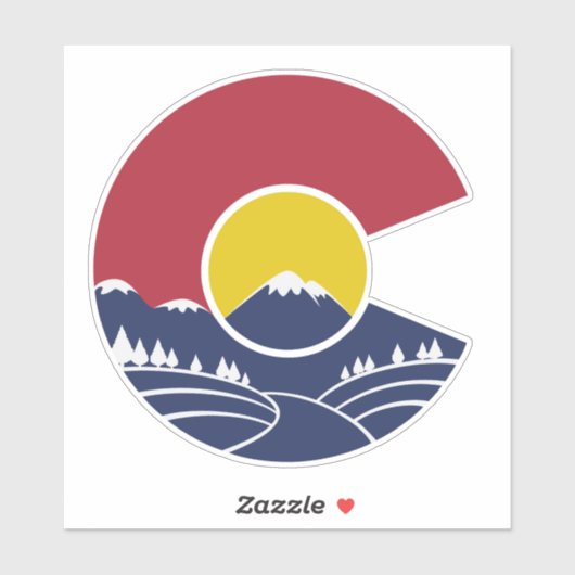Rocky Mountain Colorado C Custom Cut Sticker (Vel)