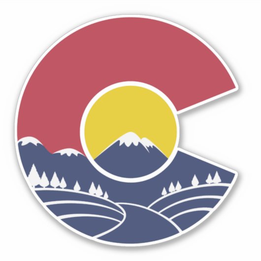 Rocky Mountain Colorado C Custom Cut Sticker (Voorkant)