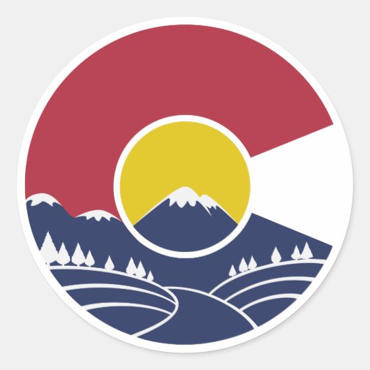 Rocky Mountain Colorado C Ronde Sticker (Voorkant)