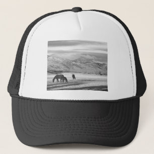 Rocky Mountain Colorado Country Morning BW Trucker Pet