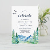 Rocky Mountain Colorado Destination Wedding Kaart (Staand voorkant)