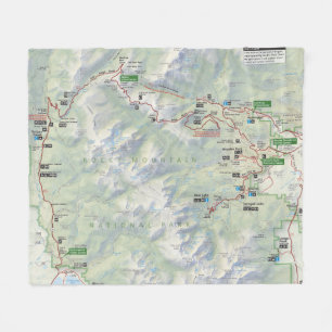 Rocky Mountain (Colorado)-plattegrond Fleece Deken