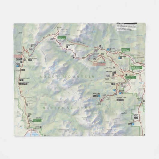 Rocky Mountain (Colorado)-plattegrond Fleece Deken (Voorkant (Horizontaal))