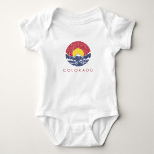  Rocky Mountain Colorado Sunset Logo Romper
