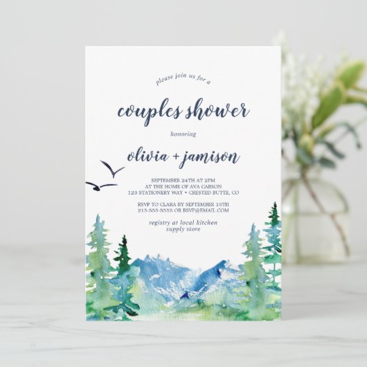 Rocky Mountain Couples Shower Kaart (Staand voorkant)