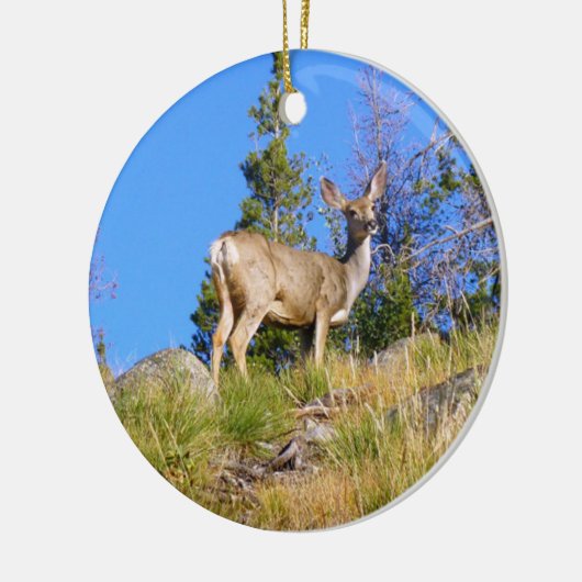 Rocky Mountain Deer Keramisch Ornament (Links)